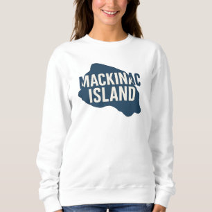 Camiseta Map Silhouette da Ilha Mackinac   Bold Michigan