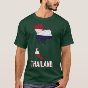 Camiseta Map Tailandês Flag