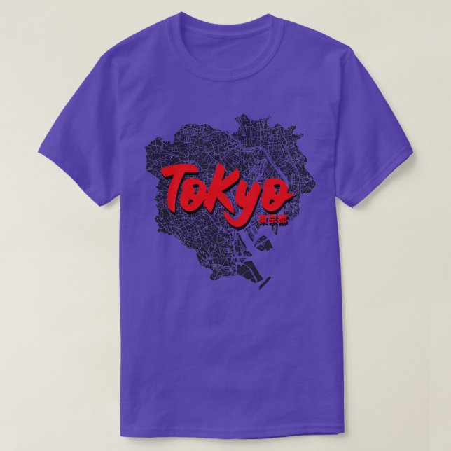 Camiseta Mapa 1 da Cidade do Japão em Tóquio (Frente do Design)