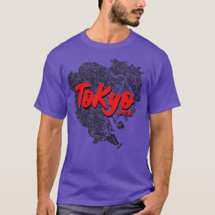 Camiseta Mapa 1 da Cidade do Japão em Tóquio