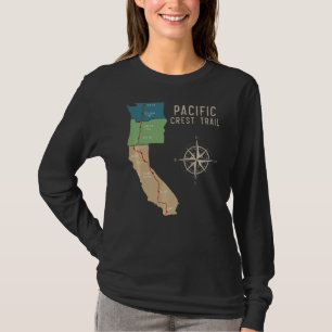 Camiseta Mapa 1 Da Trilha De Pct Pacific Crest