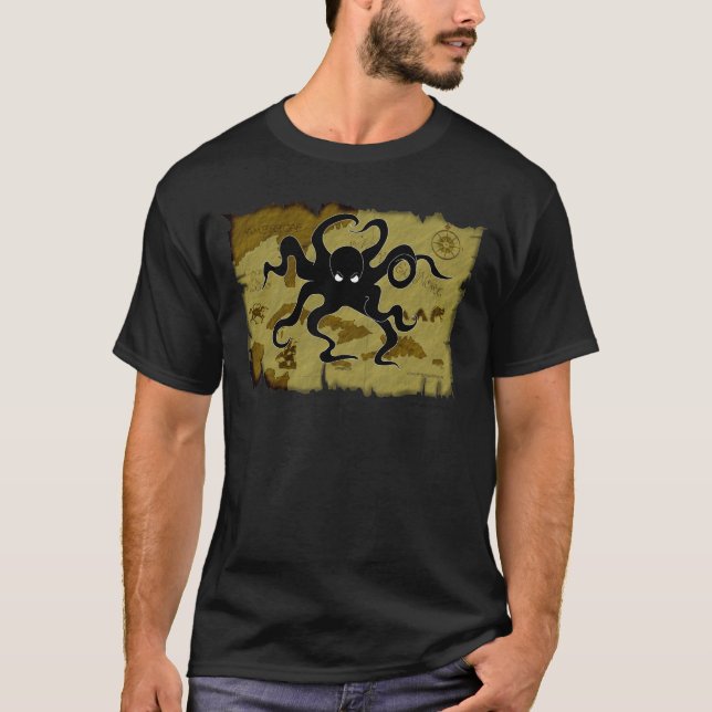 Camiseta Mapa #1 do pirata (Frente)