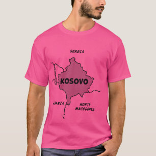 Camiseta Mapa à mão do Kosovo e dos países vizinhos