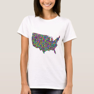 Camiseta Mapa abstrato da América