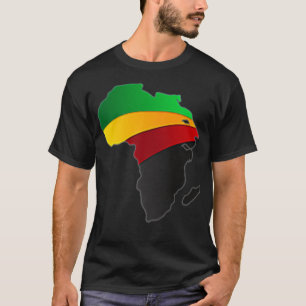 Camiseta Mapa Africano Arte Americana Oferece Belo Preto