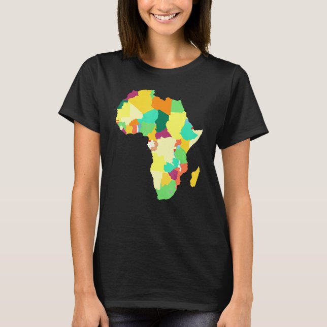 Camiseta Mapa Africano Bela História Negra (Frente)