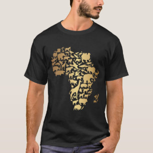 Camiseta Mapa Africano com Animais Melanina Continente Afri