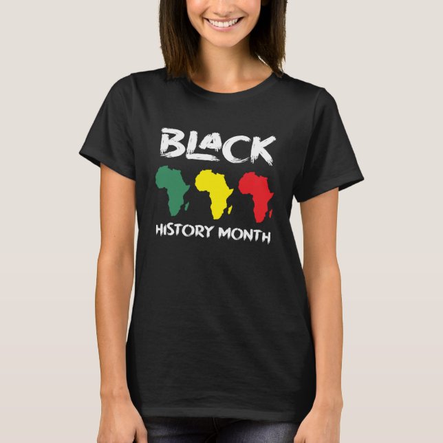 Camiseta Mapa Africano da História Negra Mês 2 (Frente)