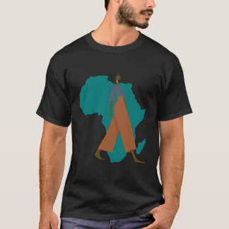 Camiseta Mapa Africano da Mulher Americana Africana