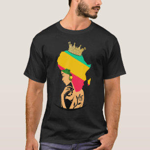 Camiseta Mapa africano da Rainha Negra Melanina Mês