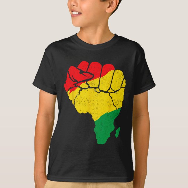 Camiseta Mapa Africano de Primeira Unidade Junta de Orgulho (Frente)