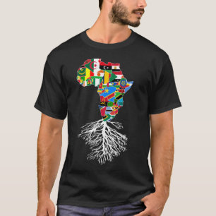 Camiseta Mapa Africano de Raízes Continentes Correspondendo