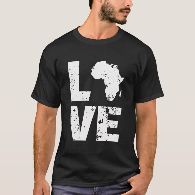 Camiseta Mapa Africano do Continente I Love Africa (Frente)
