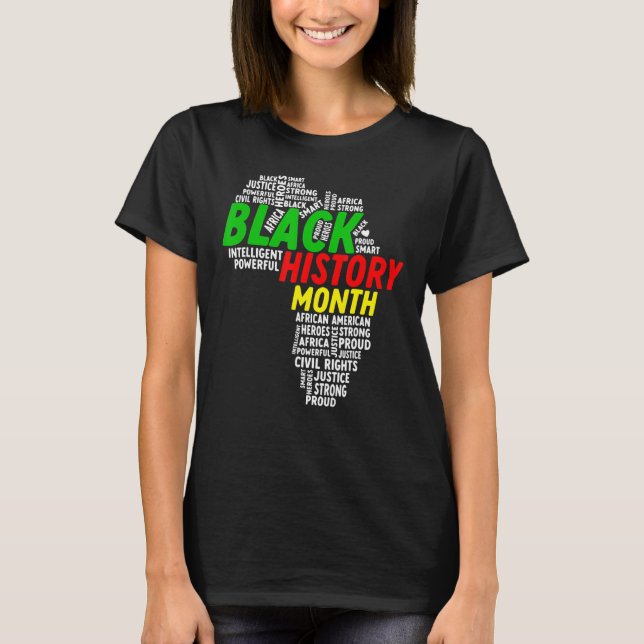 Camiseta Mapa Africano do Mês da História Negra (Frente)