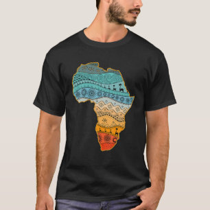 Camiseta Mapa Africano do Orgulho Étnico Tradicional - Pat