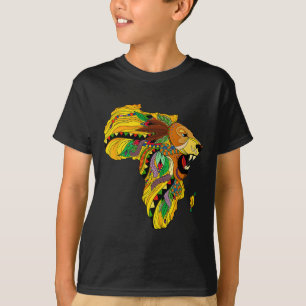 Camiseta Mapa Africano Legal Leão Tril Rei Africano Históri