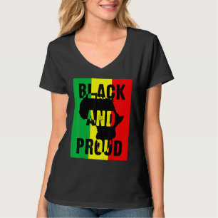 Camiseta Mapa Africano Negro E Orgulhoso Americano