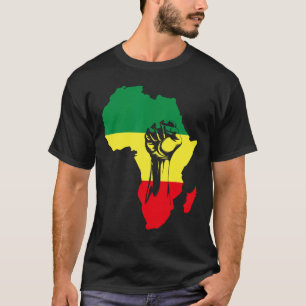 Camiseta Mapa Africano Punho História Negra Nativos America