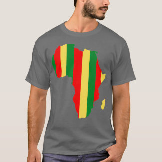 Camiseta Mapa Africano Vermelho Verde Amarelo