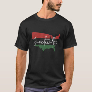 Camiseta Mapa Americano com Bandeira Pan-Africana para 11 d