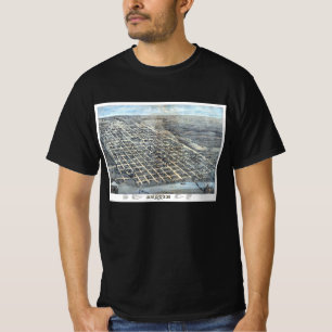 Camiseta Mapa Antigo Aéreo da Cidade de Austin, Texas de 18