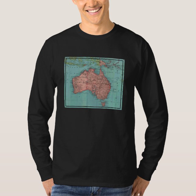 Camiseta Mapa Antigo da Austrália 1924 (Frente)