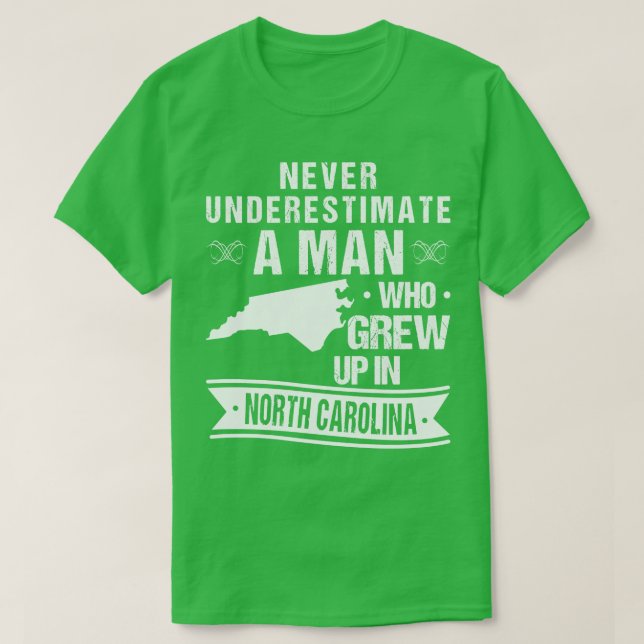 Camiseta Mapa Antigo da Carolina do Norte (Frente do Design)