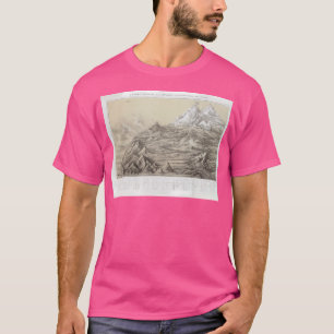 Camiseta Mapa antigo das montanhas do Peru (1865) Vintage T