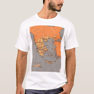 Camiseta Mapa Antigo das Províncias da Grécia