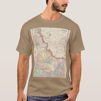 Camiseta Mapa Antigo de Idaho 1901