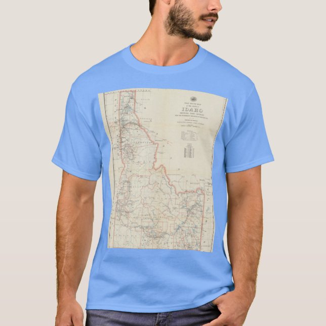 Camiseta Mapa Antigo de Idaho 1938 (Frente)