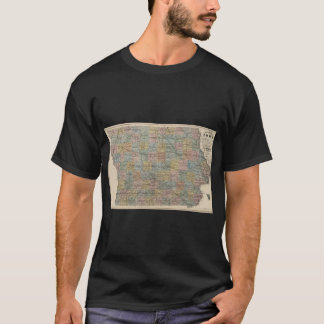 Camiseta Mapa Antigo de Iowa 1875