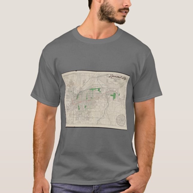 Camiseta Mapa Antigo de Kansas City 1893 (Frente)