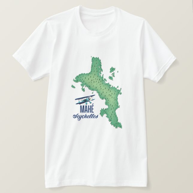 Camiseta Mapa antigo de Mahé, Seychelles (Frente do Design)