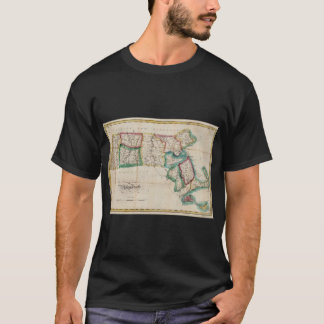 Camiseta Mapa Antigo de Massachusetts 1827