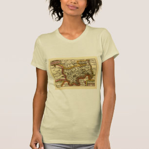 Camiseta Mapa Antigo do Atlas do Condado Médio de Middlesex