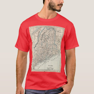 Camiseta Mapa Antigo do Maine 1893