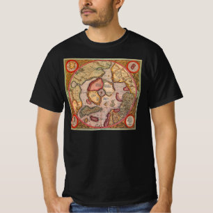 Camiseta Mapa Antigo do Pólo Norte por Mercator