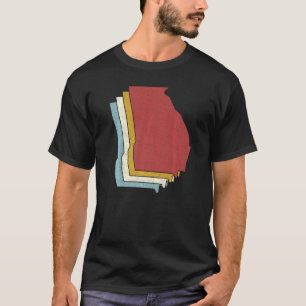 Camiseta Mapa Antigo Retro do Estado da Geórgia EUA