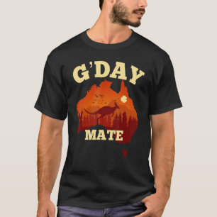 Camiseta Mapa australiano de bandeira australiana e companh