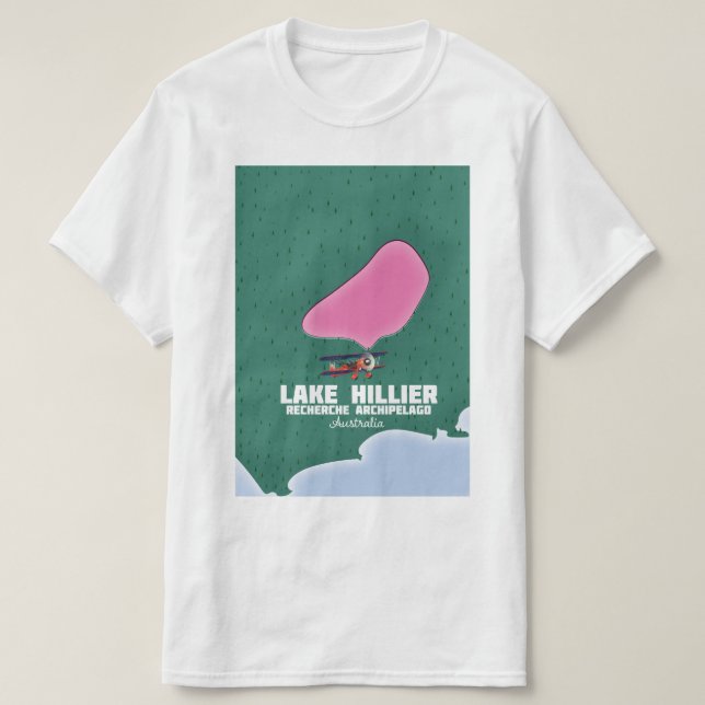Camiseta Mapa australiano do lago Hillier. (Frente do Design)