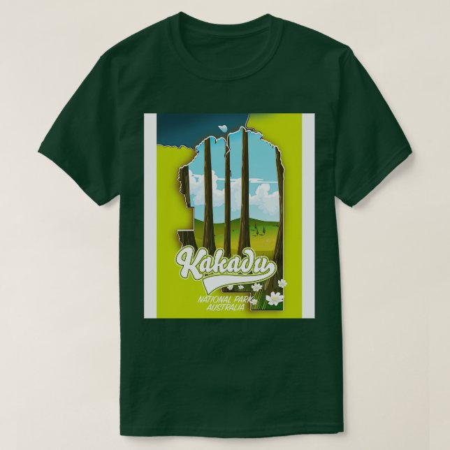Camiseta Mapa australiano do Parque Nacional de Kakadu (Frente do Design)