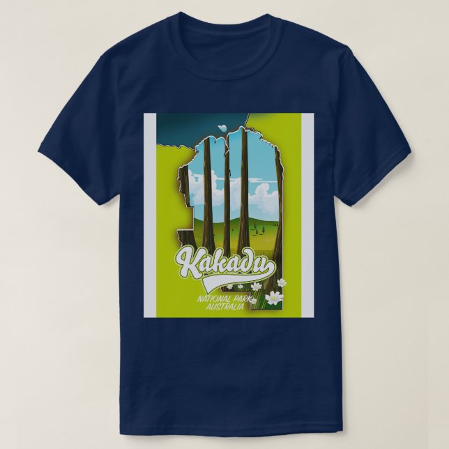 Camiseta Mapa australiano do Parque Nacional de Kakadu (Frente do Design)