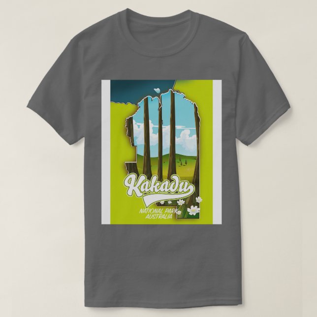 Camiseta Mapa australiano do Parque Nacional de Kakadu (Frente do Design)