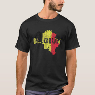 Camiseta Mapa Belga E Bandeira Souvenir Afetaram A Bélgica