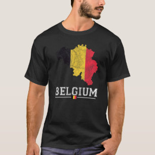 Camiseta Mapa Belga E Bandeira Souvenir Afetaram A Bélgica
