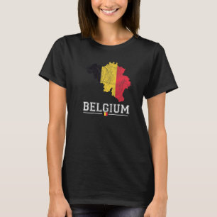 Camiseta Mapa Belga E Bandeira Souvenir Afetaram A Bélgica