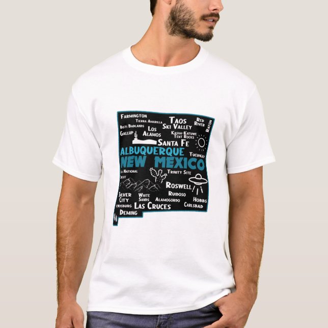 Camiseta Mapa bonito dos Papais noeis de Mapa Albuquerque d (Frente)