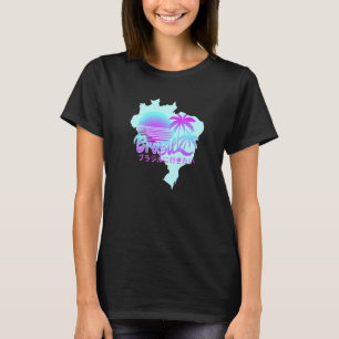 Camiseta Mapa brasileiro do estilo Vaporwave estético brasi