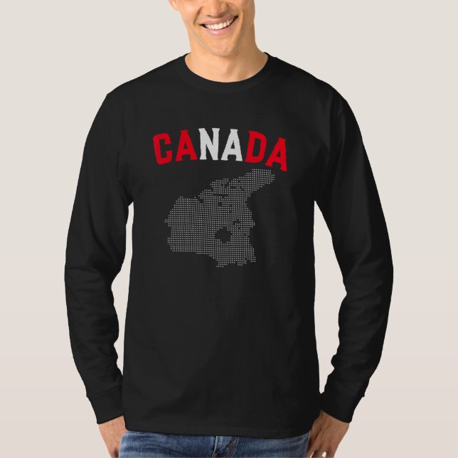 Camiseta Mapa canadense do país de bandeira do Canadá (Frente)